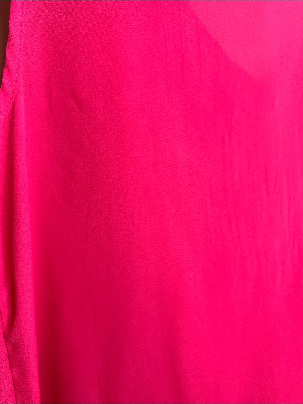 Anthro Elodie Hot Pink V-Neck Sleeveless Blouse Pintuck Crochet Trim Top M - Picture 12 of 15